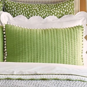 Ballard Designs Audree Pom Pom Quilted Standard Sham Sage
